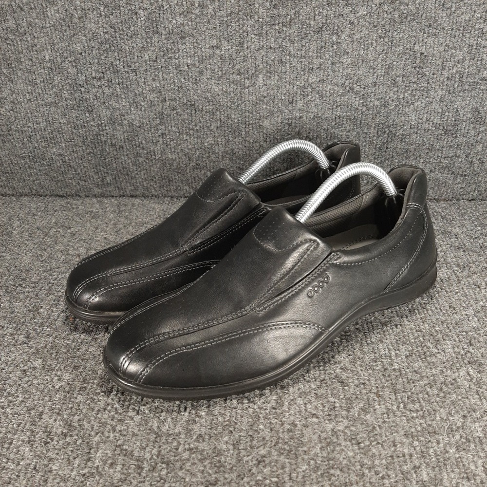 ECCO Slip On Loafer Shoes EU 38 US 7 7.5 Black Leather Womens Comfort Office